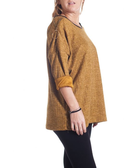 SPALLE LARGHE ZIPPEES 4347 SENAPE