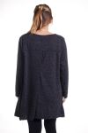 LARGE SIZE SWEATER TUNIC FEATHERS 4346 BLACK
