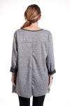 LARGE SIZE SWEATER TUNIC FEATHERS 4346 GREY