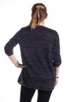 GRANDE TAILLE PULL ENCOLURE ZIP 4345 NOIR