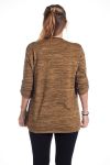 DI GRANDI DIMENSIONI MAGLIONE COLLO ZIP 4345 SENAPE
