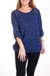 LARGE SIZE PULL SHOULDERS CLOUTEES 4341 BLUE