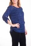 LARGE SIZE PULL SHOULDERS CLOUTEES 4341 BLUE