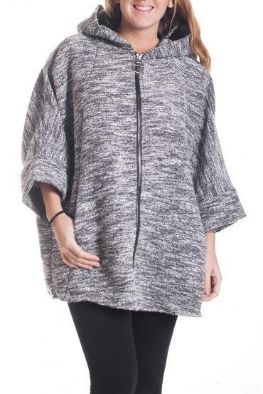 GRANDE TAILLE MANTEAU 4340 GRIS