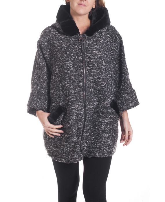 GRANDE TAILLE MANTEAU 4338 NOIR