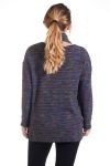 DI GRANDI DIMENSIONI MAGLIONE COLORI + SCIARPA 4318 GRIGIO