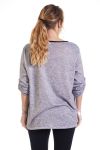DI GRANDI DIMENSIONI MAGLIONE SCOLLO ZIPPEE 4307 GRIGIO