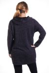 LARGE SIZE SWEATER TUNIC HEART 4285 BLACK