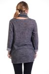 GRANDE TAILLE PULL TUNIQUE 2 PIECES 4284 NOIR