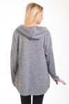SWEAT A CAPUCHE COL TOMBANT 4289 GRIS