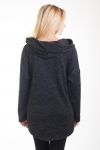 SWEAT A CAPUCHE COL TOMBANT 4289 NOIR