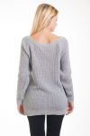 PULLOVER SCOLLO IN PIZZO-UP 4287 ROSA