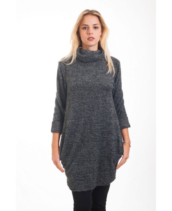 PULL ROBE COL BOULE 4304 NOIR