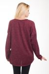 MAGLIONE DI PAILLETTES CUORE 4288 BORDEAUX