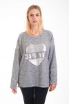 PULL CŒUR PAILLETTES 4288 GRIS