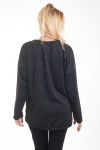 MAGLIONE DI PAILLETTES CUORE 4288 NERO