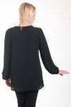 BLOUSE ENCOLURE FANTAISIE 4323 NOIR