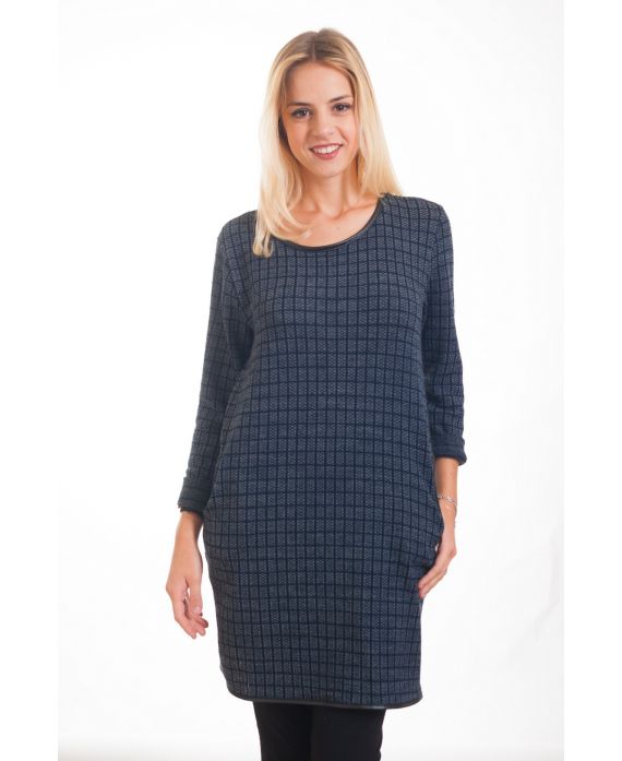 PULL TUNIQUE 2 POCHES 4285 BLEU MARINE