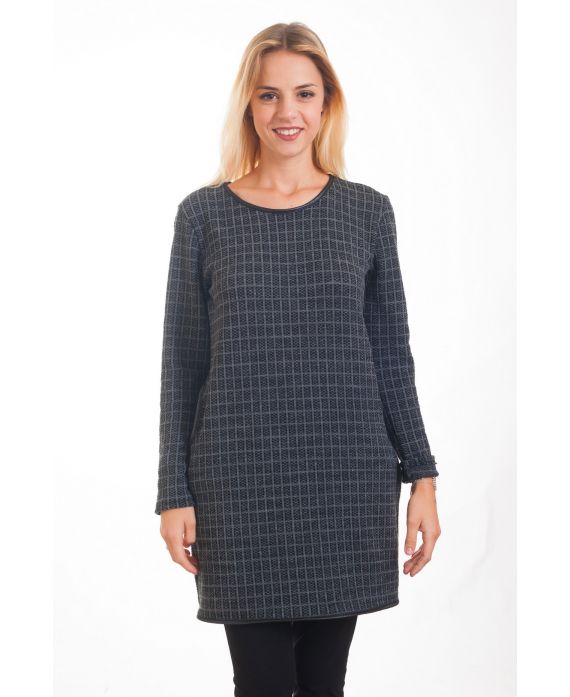 PULL TUNIQUE 2 POCHES 4285 NOIR