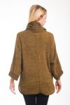PULL POCHES COL BOULE 4301 MOUTARDE