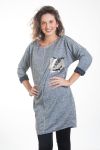 PULL TUNIQUE PAILLETTES 4306 GRIS