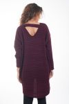 PULL TUNIQUE DOS OUVERT 4401 BORDEAUX