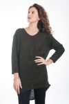 PULL TUNIQUE DOS OUVERT 4400 VERT MILITAIRE