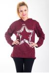 SWEAT ETOILE A CAPUCHE 4309 BORDEAUX