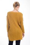 PULL EPAULES A LACETS 4359 MOUTARDE