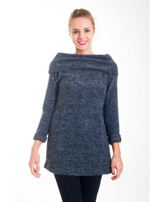 PULL ROBE COL TOMBANT 4305 NOIR