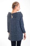 SUÉTER VESTIDO DE CUELLO CAYENDO 4305 NEGRO