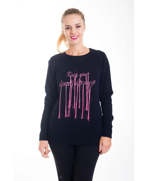 PULL MAILL ECRITURE 4404 NOIR