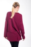 PULL FLOCAGE 4420 BORDEAUX