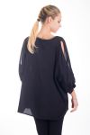 TOP SOIREE EFFET SATINE 4418 NOIR