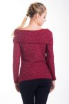 MAGLIA CON SCOLLO A CADERE 4417 BORDEAUX
