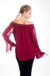 TUNIQUE PERLES SUR EPAULES 4416 BORDEAUX