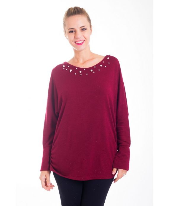 PULL PERLES DOS NŒUD 4415 BORDEAUX