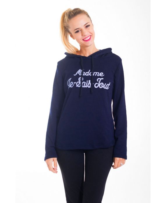 SWEAT "MADAME JE SAIS TOUT" 4411BM