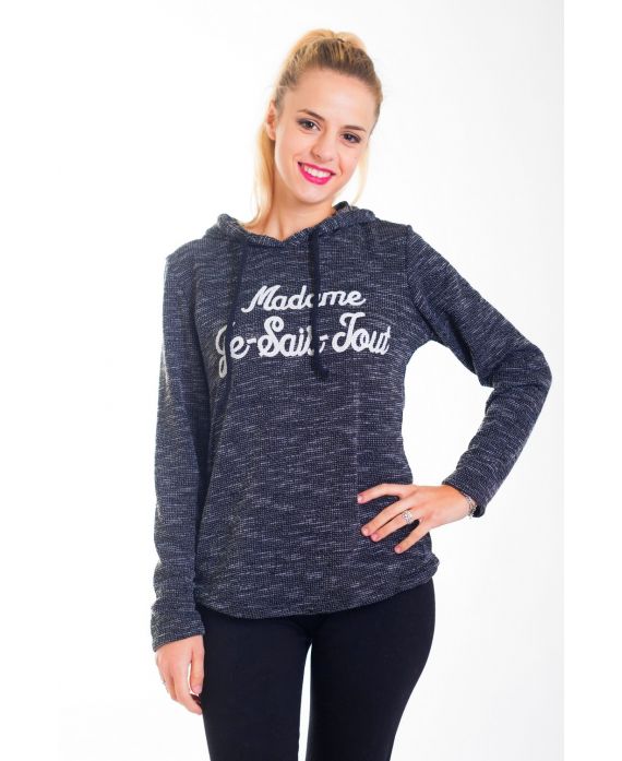 SWEAT "MADAME JE SAIS TOUT" 4411GR