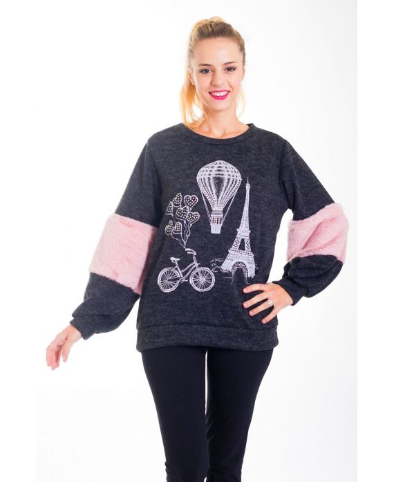 SWEAT FAUSSE FOURRURE 4410 NOR
