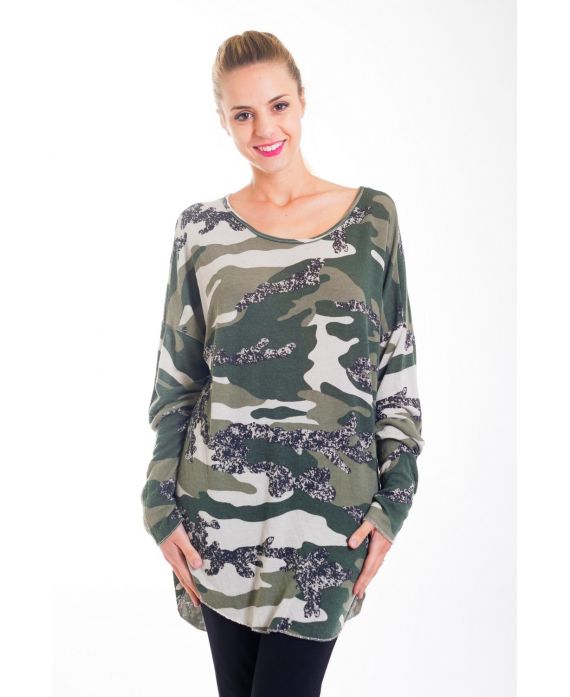 T-SHIRT MILITARY 4408 GREEN - www.grossiste-pret-a-porter.com