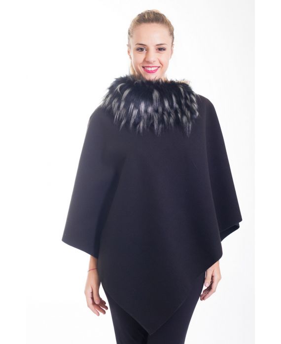 CAPE FAUSSE FOURRURE 4406 NOIR