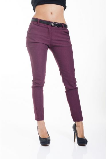 LOT 4 PANTALONS S/M/L/XL 4432 BORDEAUX