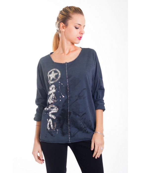 T-SHIRT IMPRIME 4440 NOIR