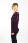 MAGLIA DI PERLINE POSTERIORE APERTO 4441 BORDEAUX