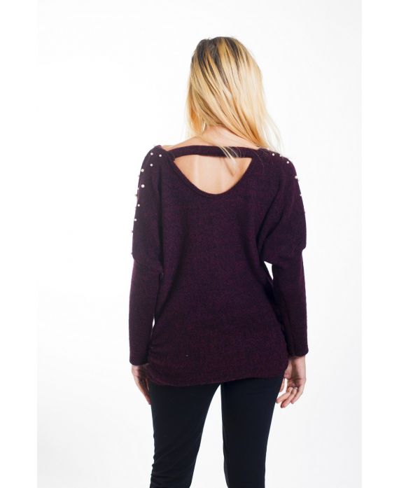 MAGLIA DI PERLINE POSTERIORE APERTO 4441 BORDEAUX