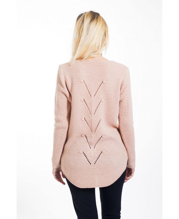 PULLOVER INDIETRO AJOURE 4444 ROSA