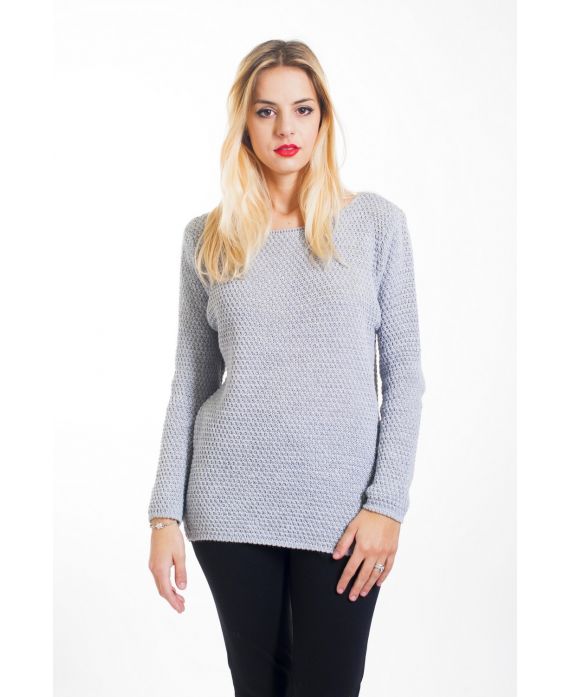 PULLOVER DOS AJOURE 4444 GRIS