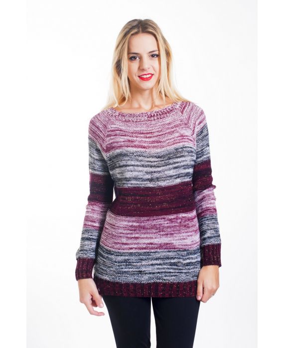 PULLOVER IN MAGLIA CHINEE LUREX 4446 BORDEAUX