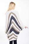 GILET PONCHO MAILLE 4448 BLANC